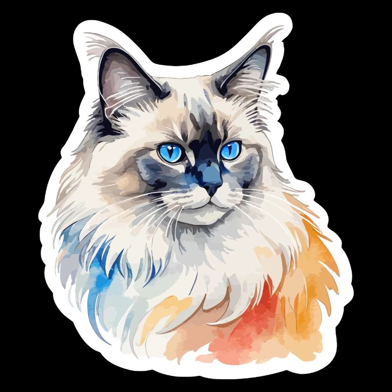 Birmakatze Wasserfarben