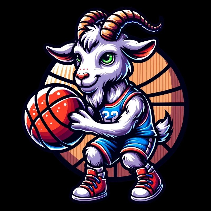 Chèvre jouant à l’équipe d’athlètes de basket-ball