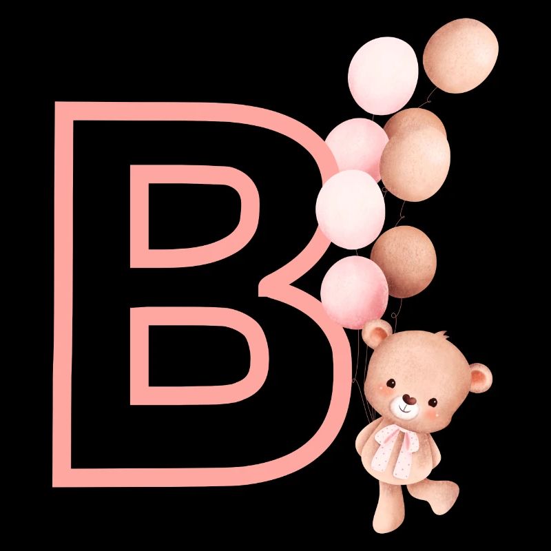 Lettre b rose ours
