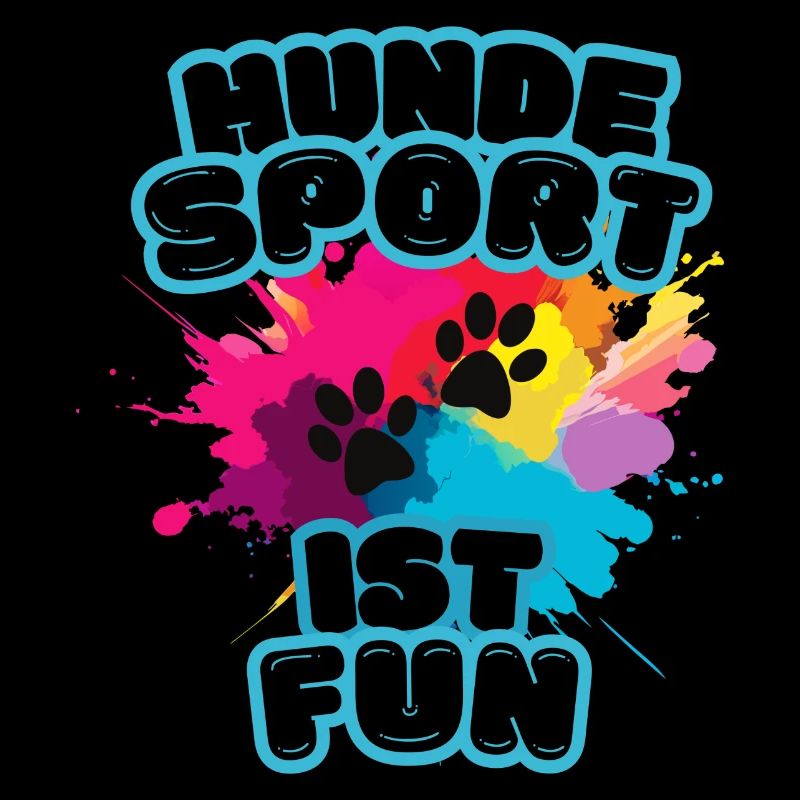 Aufdruck Hundesport ist fun rainbow Var. schwarz