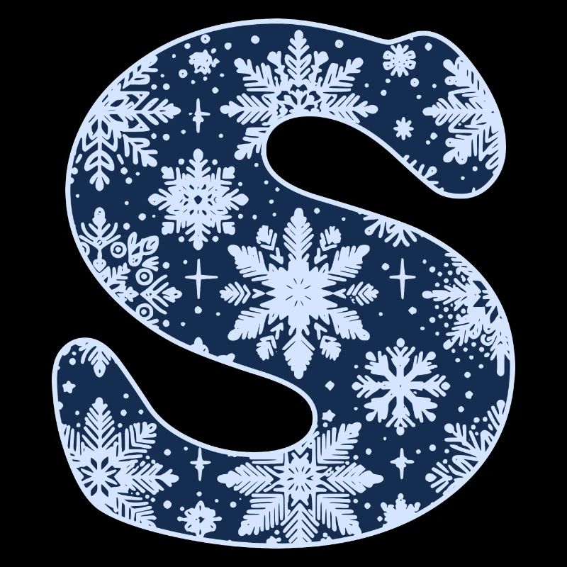 Buchstabe S Schneeflocken