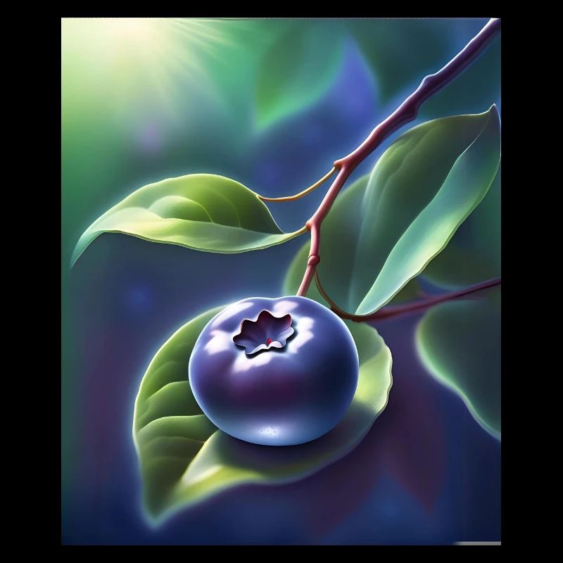 Belle myrtille sur une feuille