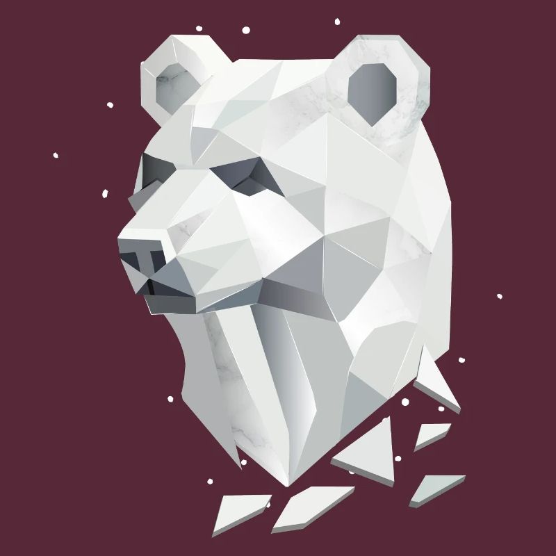 Geometric Bear Head – Strength and Tranquility