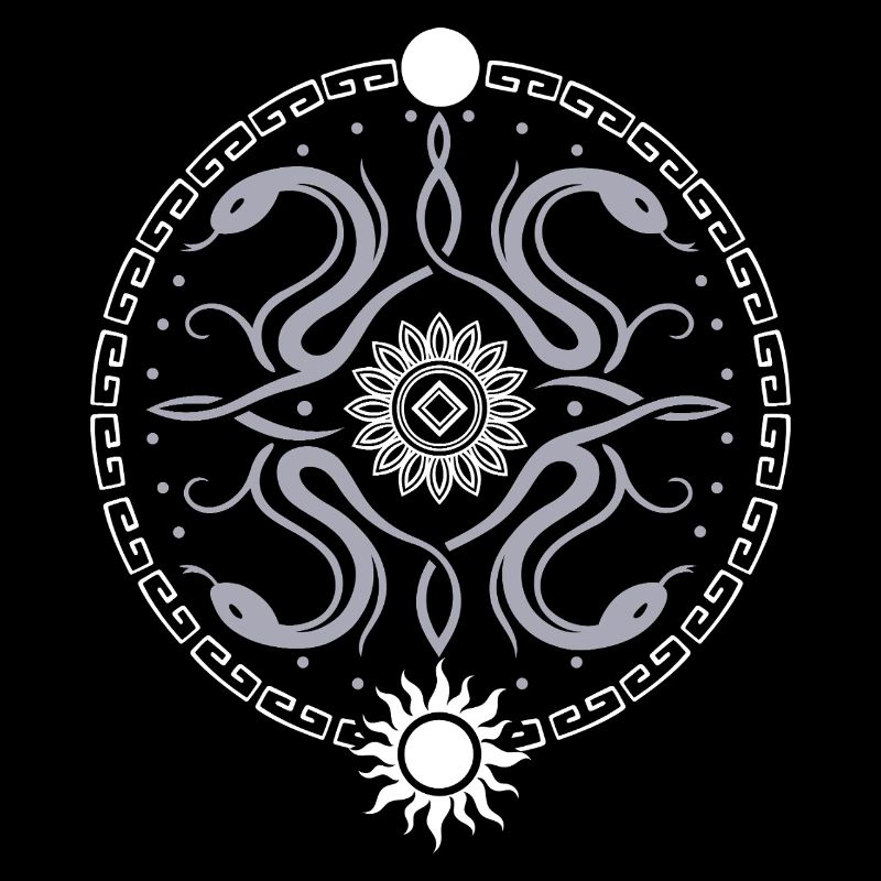 Roue serpentine avec soleil et lune