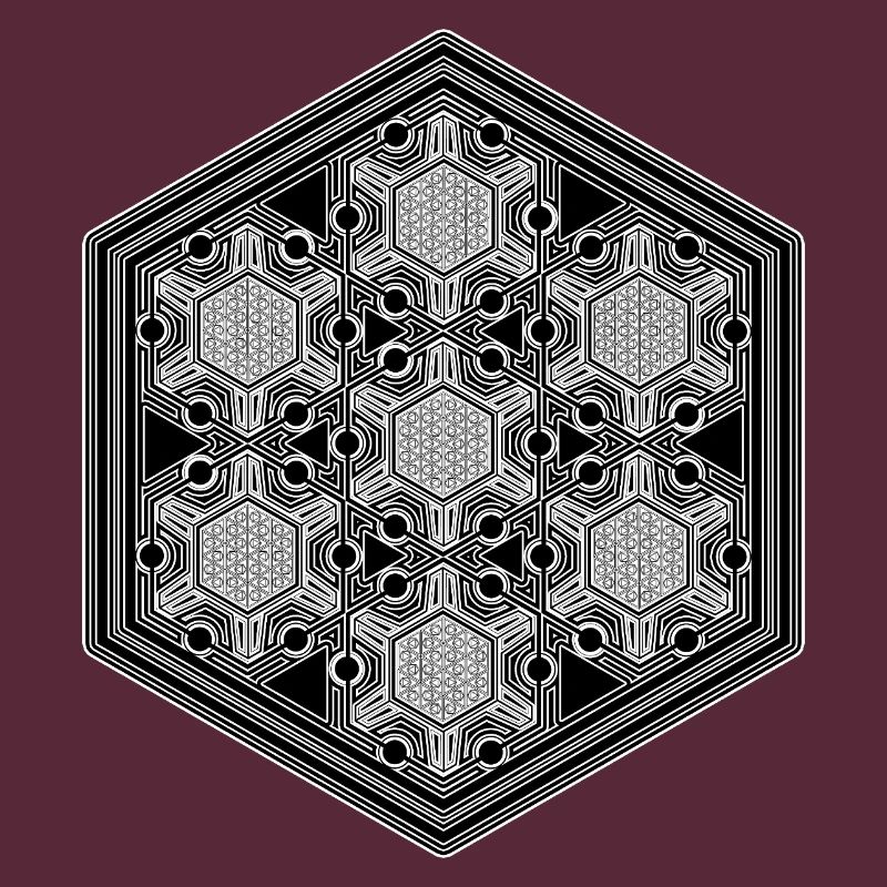 Psytrance Goa Techno Rave Géométrie Motif Hexagonal