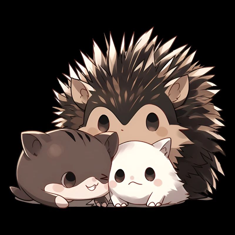 Igel mit Katzen
