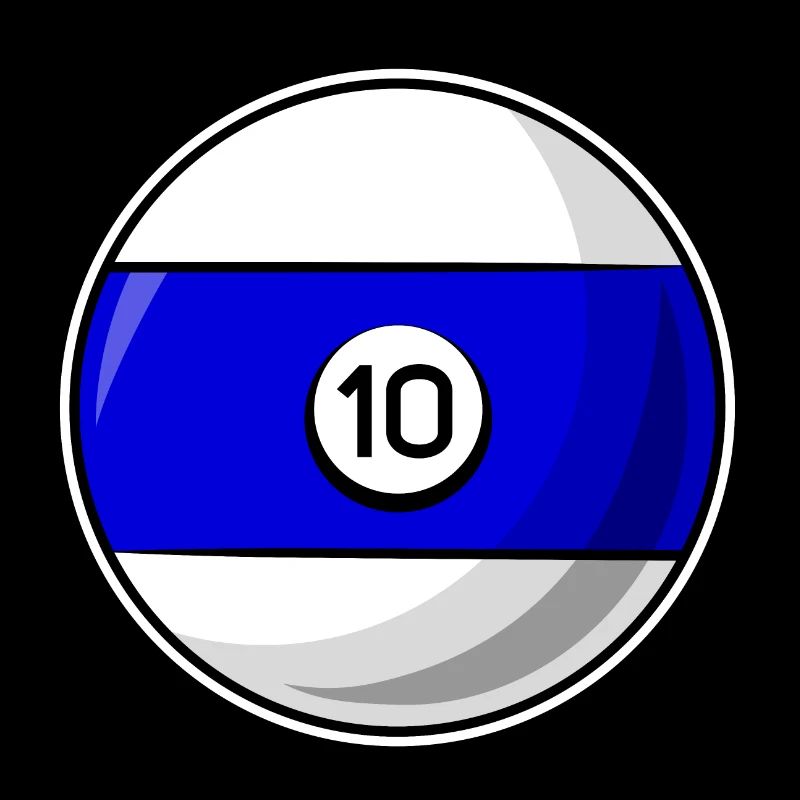Billiard ball 10 blue Billiards ten