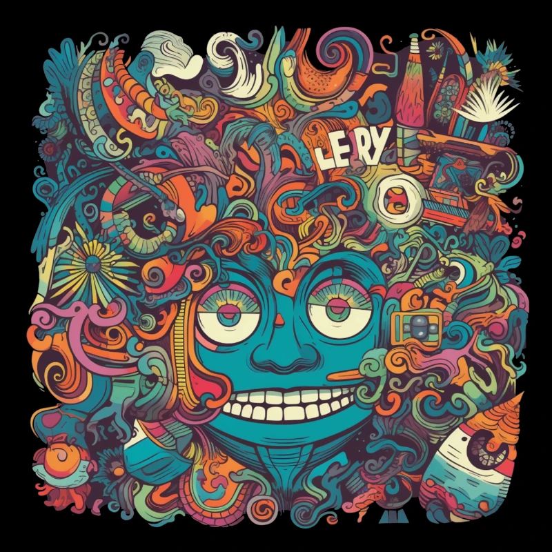 Explosion psychédélique - motif surréaliste
