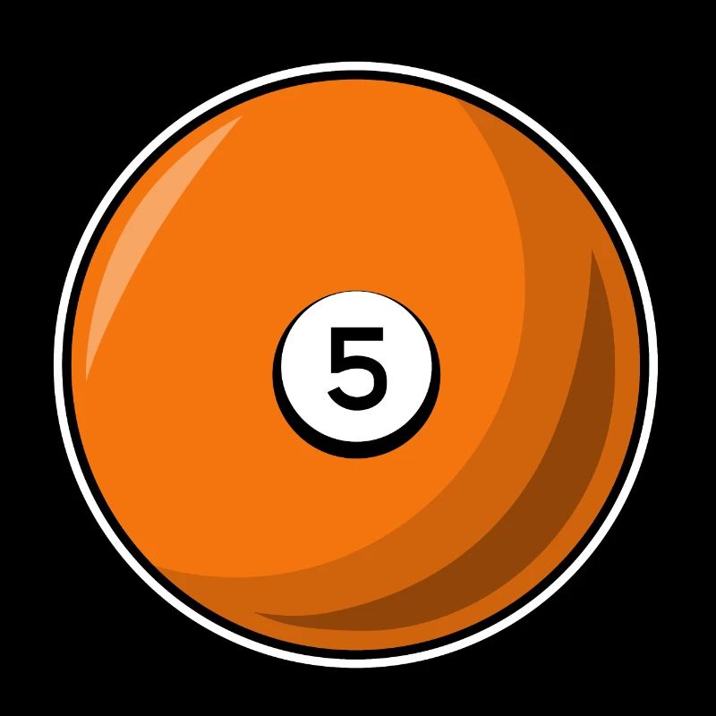 billiard ball 5 orange billiards five