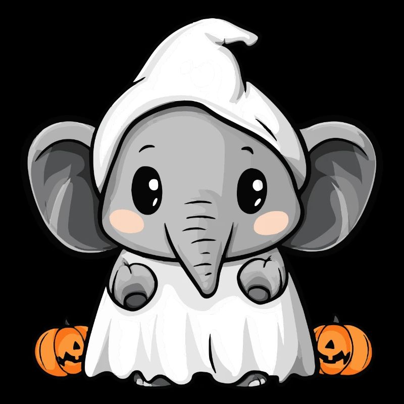 Elefant Halloween Comic Geist