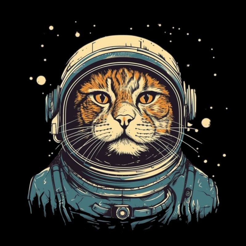 Cool cat as astronaut with suit