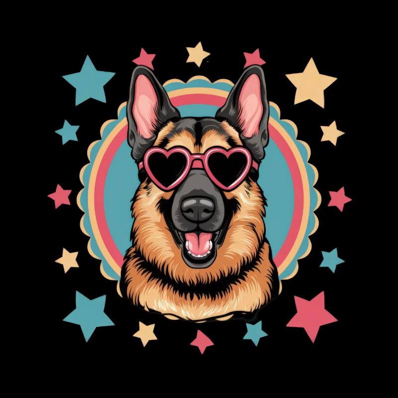 Cooler Deutscher Schäferhund mit Sonnenbrille