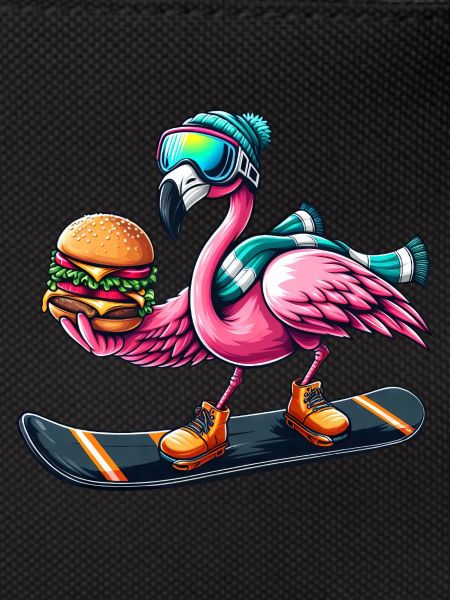 Flamingo Snowboard Hamburger Fun