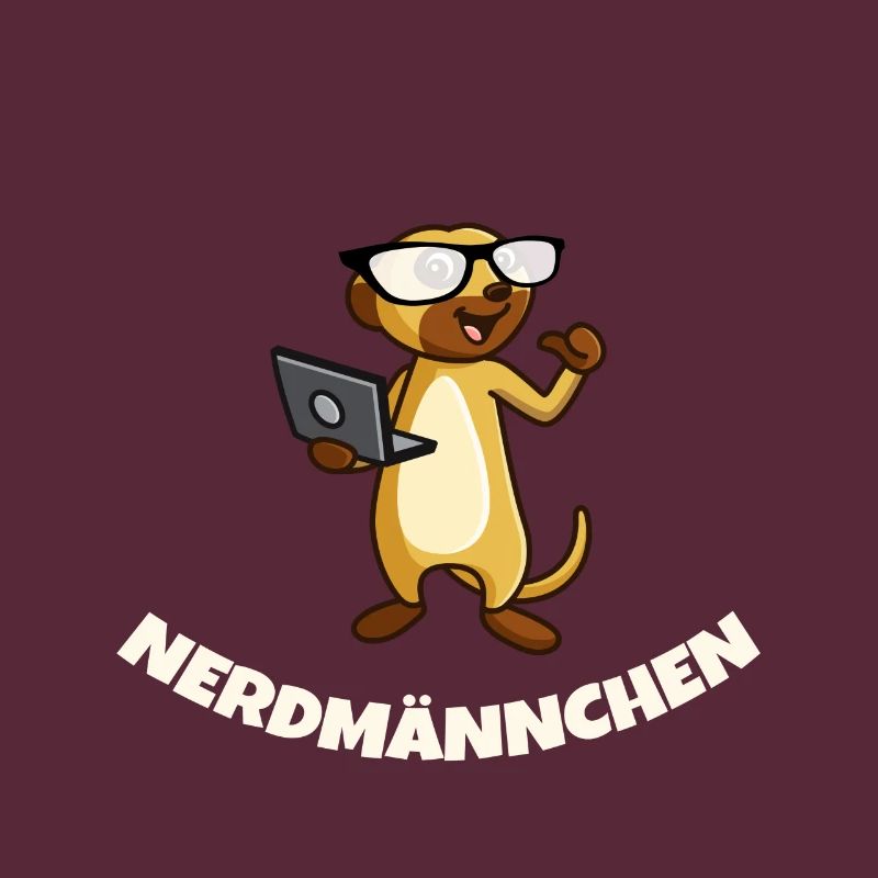 Nerd Erdmännchen mit Brille und Notebook Geschenk