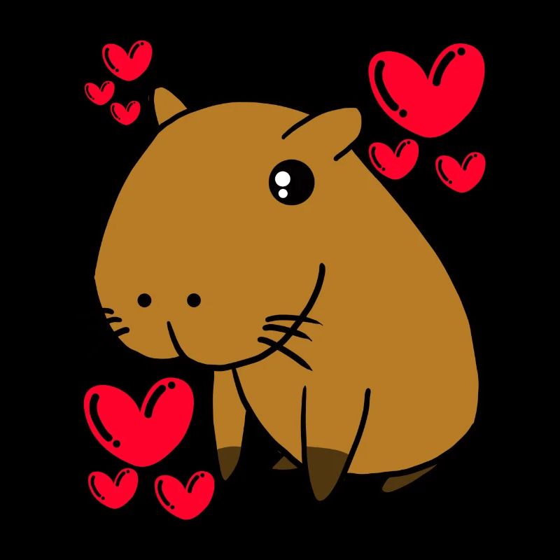 Capybara Lovely Valentinstag Cute Hearts