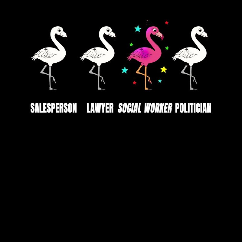 Sozialarbeiterin Geschenk soziale Berufe Flamingo