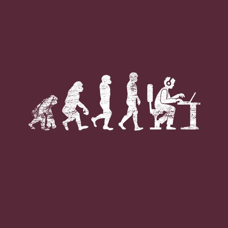 Evolution gamer vintage gamble nerd games fun