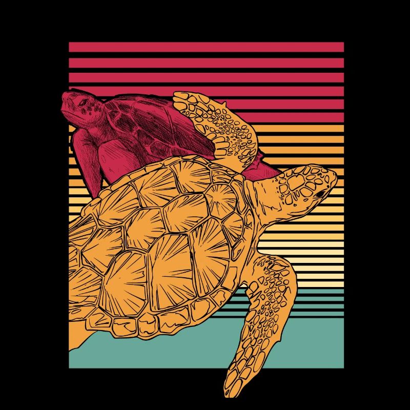 Schildkröte Panzer Tier Meer Geschenk Ozean bunt