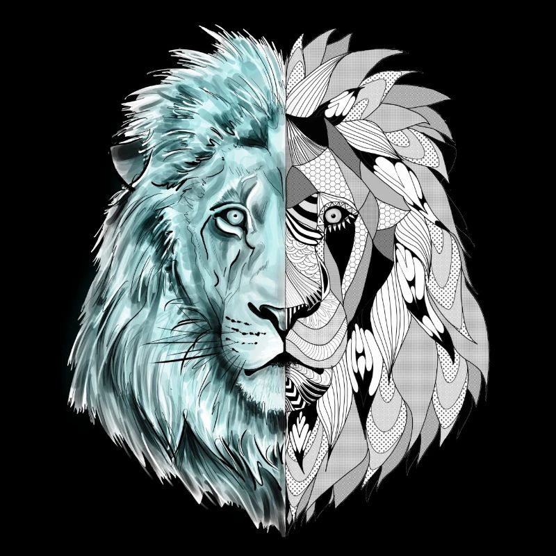 A beautiful lion with an interesting pattern