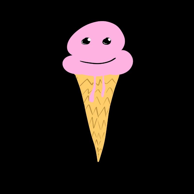 lächelnde Eis Kugel mit Konus