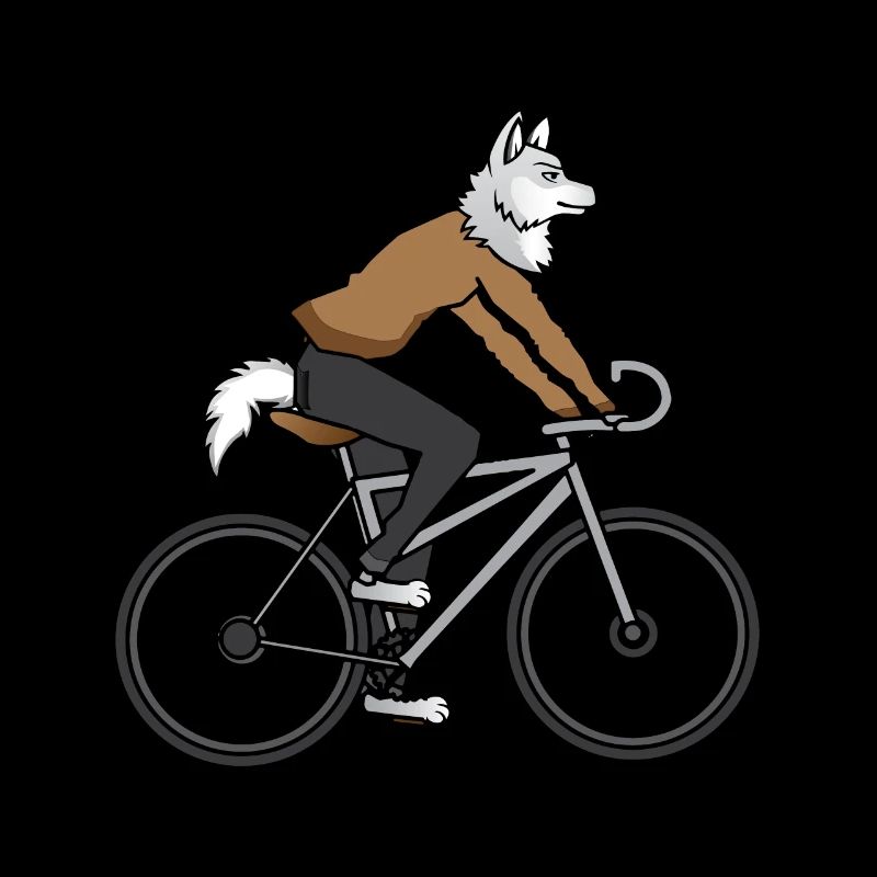 Wolf is riding a bicycle gift