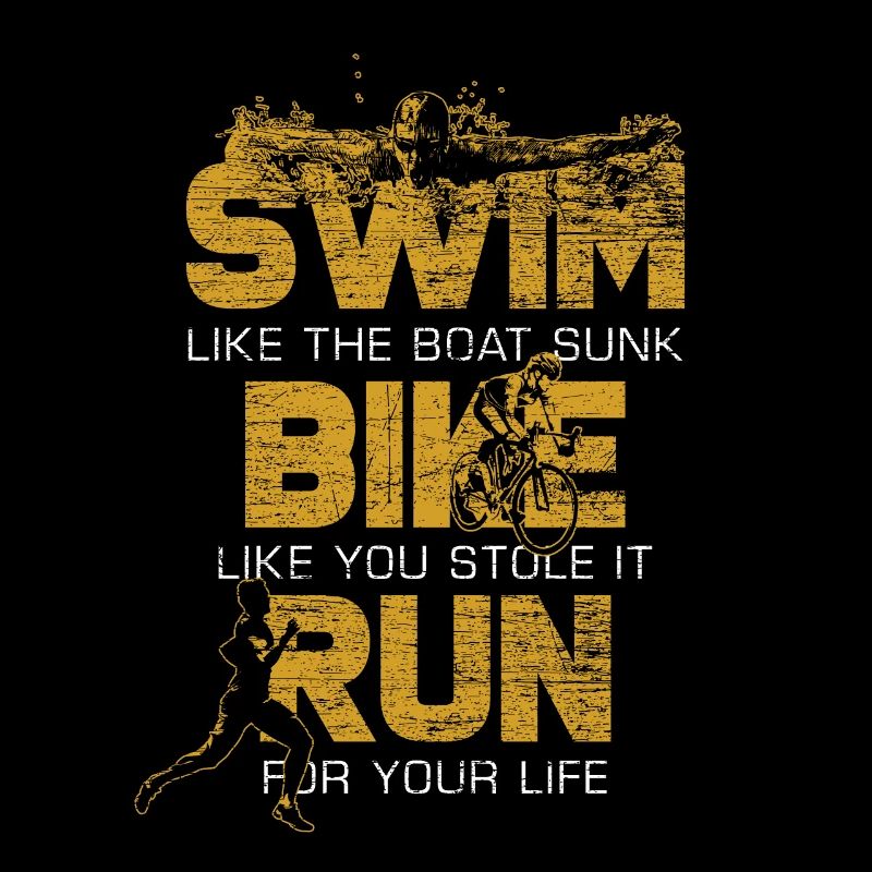 Athlète de course de vélo de natation de triathlon