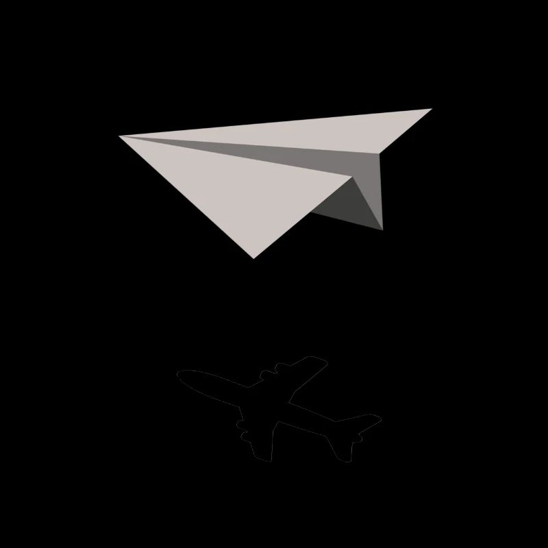 Papierflieger Schatten Flugzeug Geschenkidee
