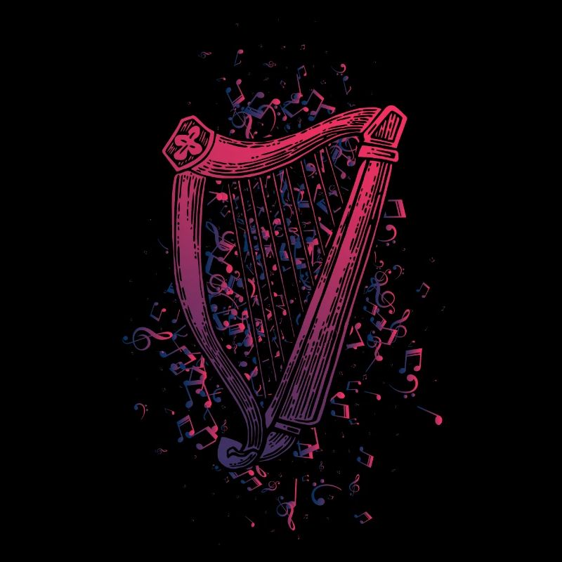 Notes de musique de harpe