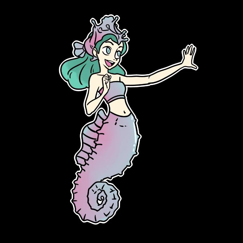 Cadeau océan poisson hippocampe princesse