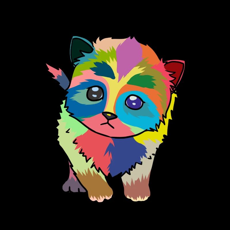 Petit chat mignon coloré