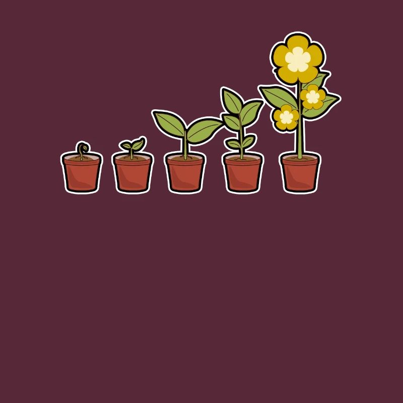 Evolution einer Blumen im Topf blühend