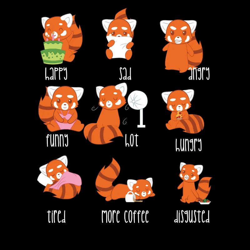 Roter Panda - Katzenbär - Emotionen - Emoticon