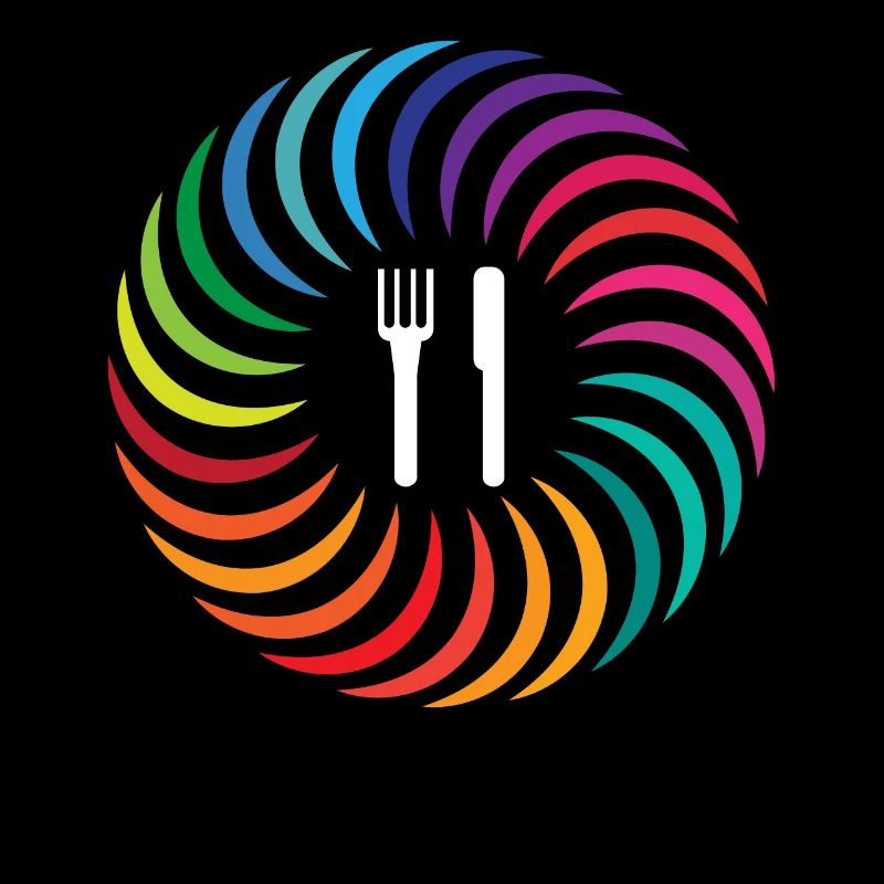 Fork knife rainbow boomerang circle