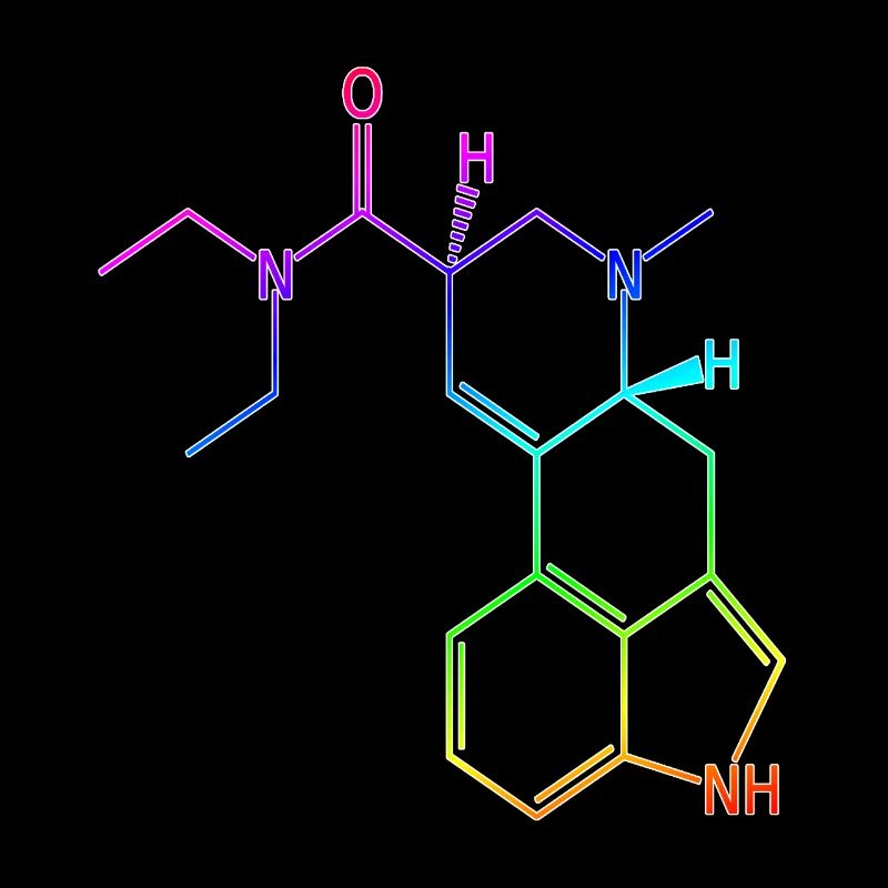 LSD Structural Formula T-Shirt Acid Hallucinogen Psy