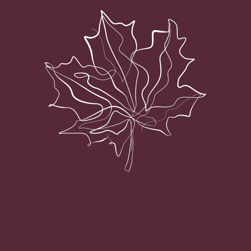 Maple Leaf Canada - one line drawing