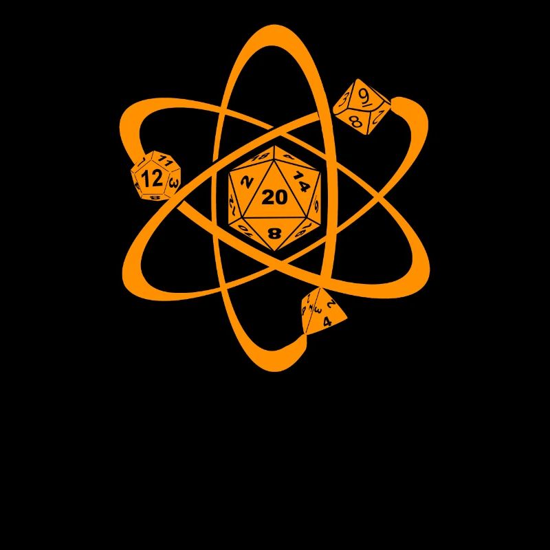 RPG Cube Dice Dragons Atom design orange Cadeaux