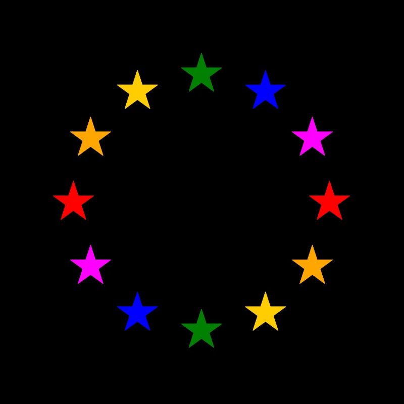 EU Sterne in Regenbogenfarben