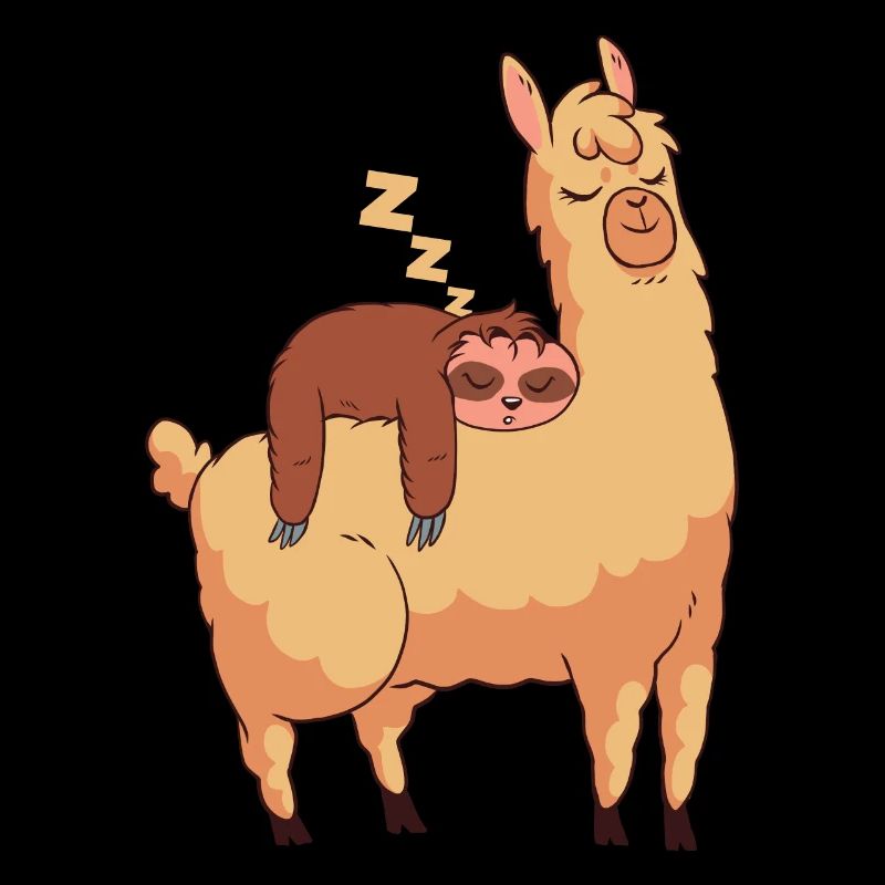 sleeping sloth lama gift funny