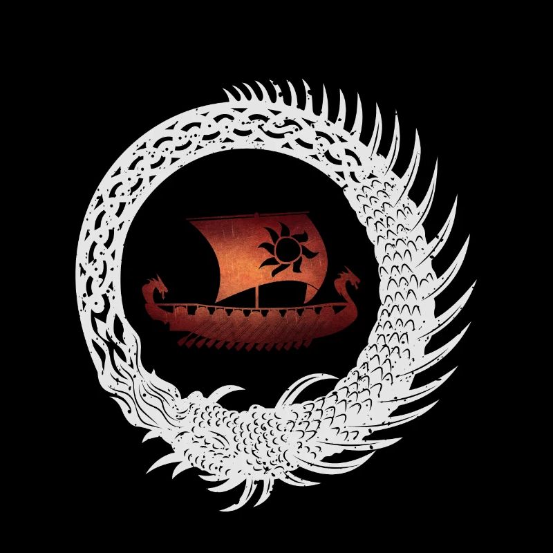 Jormungandr Wikinger Drachenboot Ragnarok Runen Geschenk