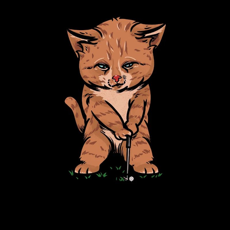 Cat Playing Golf - Funny & Cute Golfer Animal