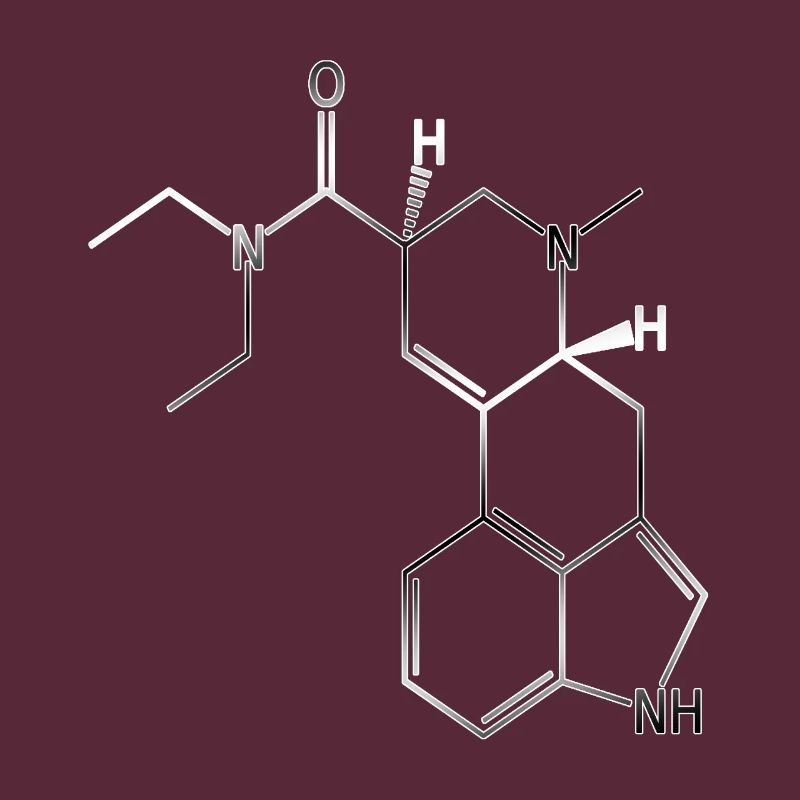 Molécule de formule structurelle LSD A. Hofmann Bicycle Day