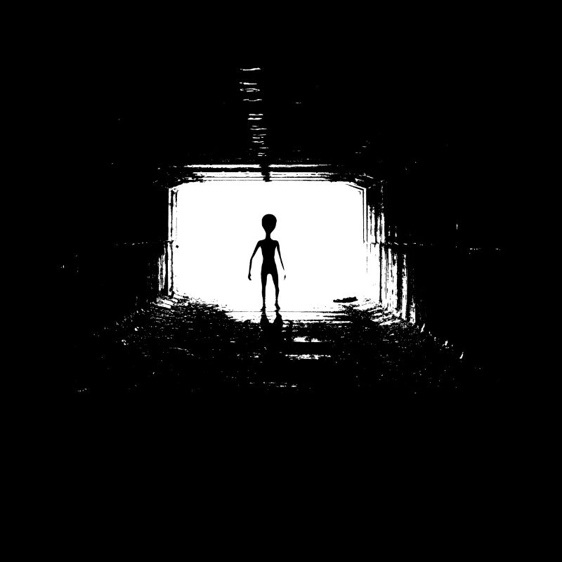 Cooles Alienshirt mit bedrohlichem Außerirdischen