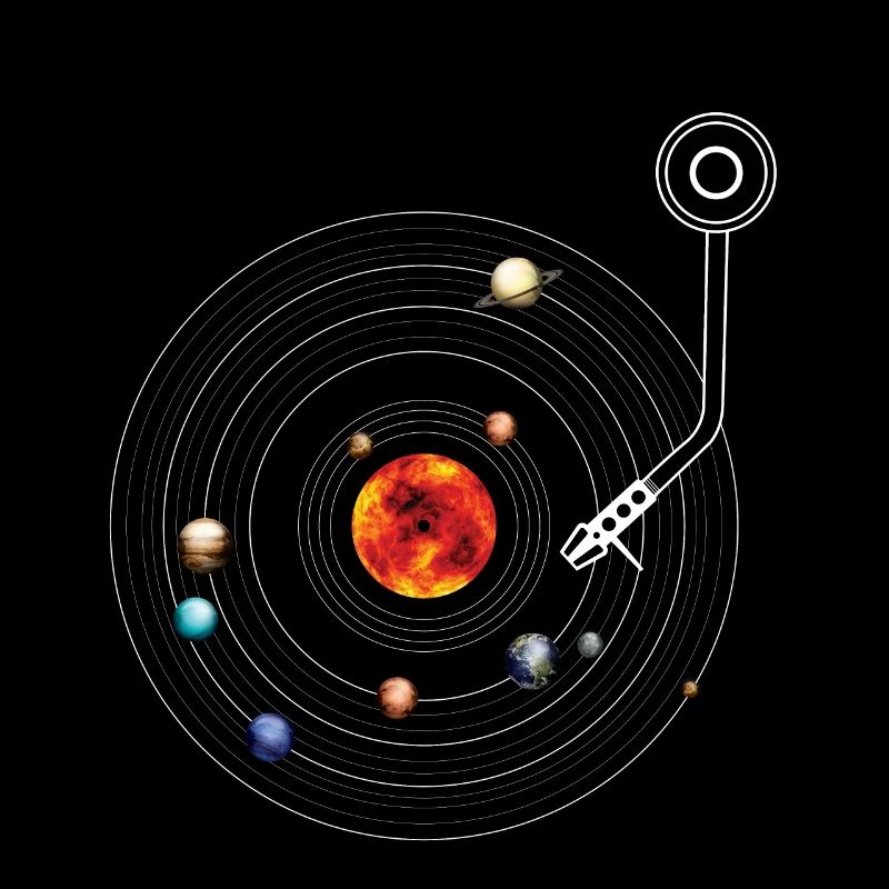 Turntable Solar System Vinyl Planets Moons