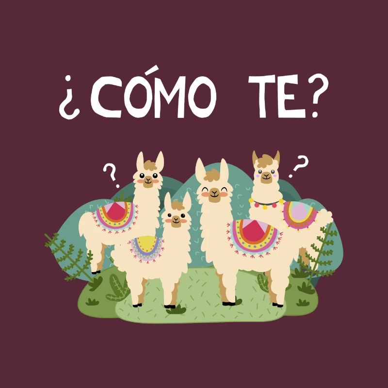 Funny Spanish Tee, Como Te Llama, impression de lama