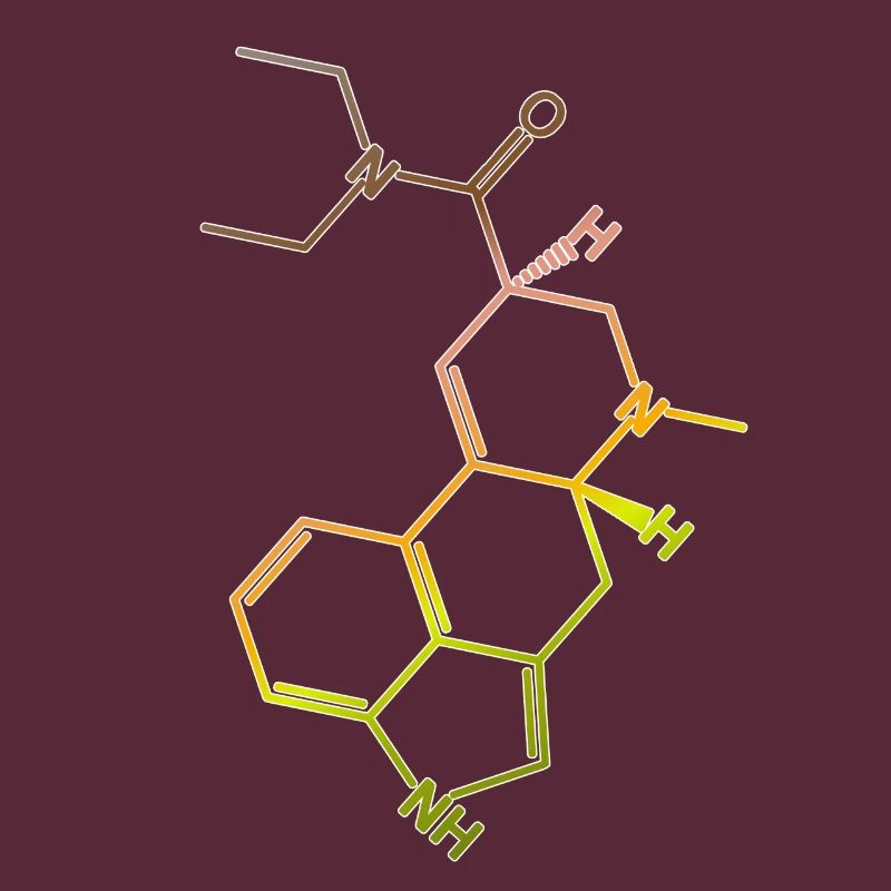 Molécule de formule structurelle LSD A. Hofmann Bicycle Day