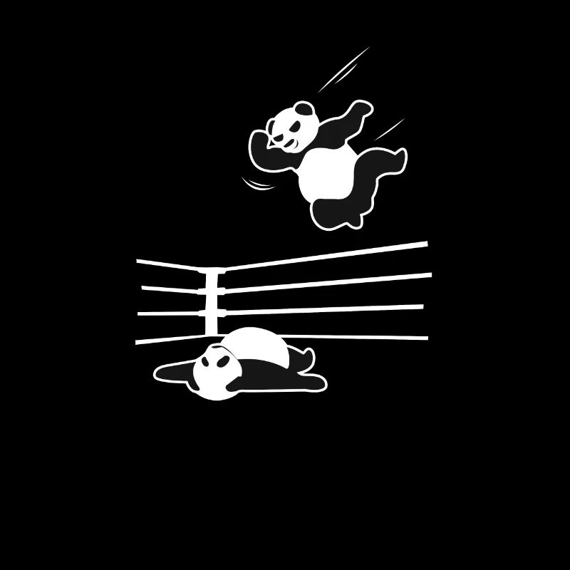 Panda Pandabär Wrestling Kampf Kampfsport Geschenk