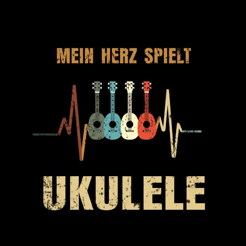 Ukulele Herzschlag Musik Herz Geschenk
