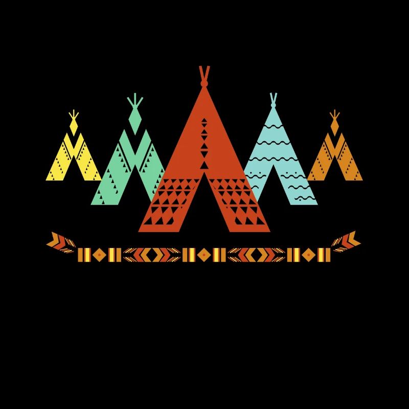 Conception de tipi amérindien vintage, indien