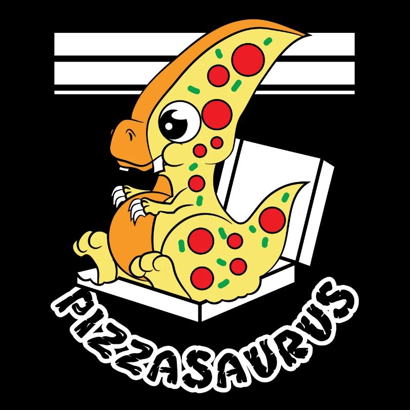Cute and adorable "Pizzasaurus" tee design.