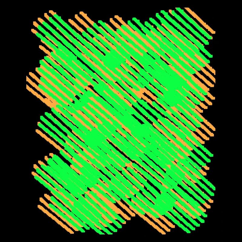 Rayures vert néon orange